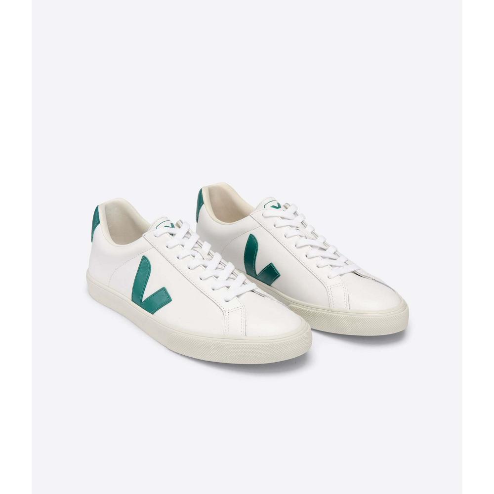 Veja ESPLAR LEATHER Sneakers Dames White/Green | BE 619KOR